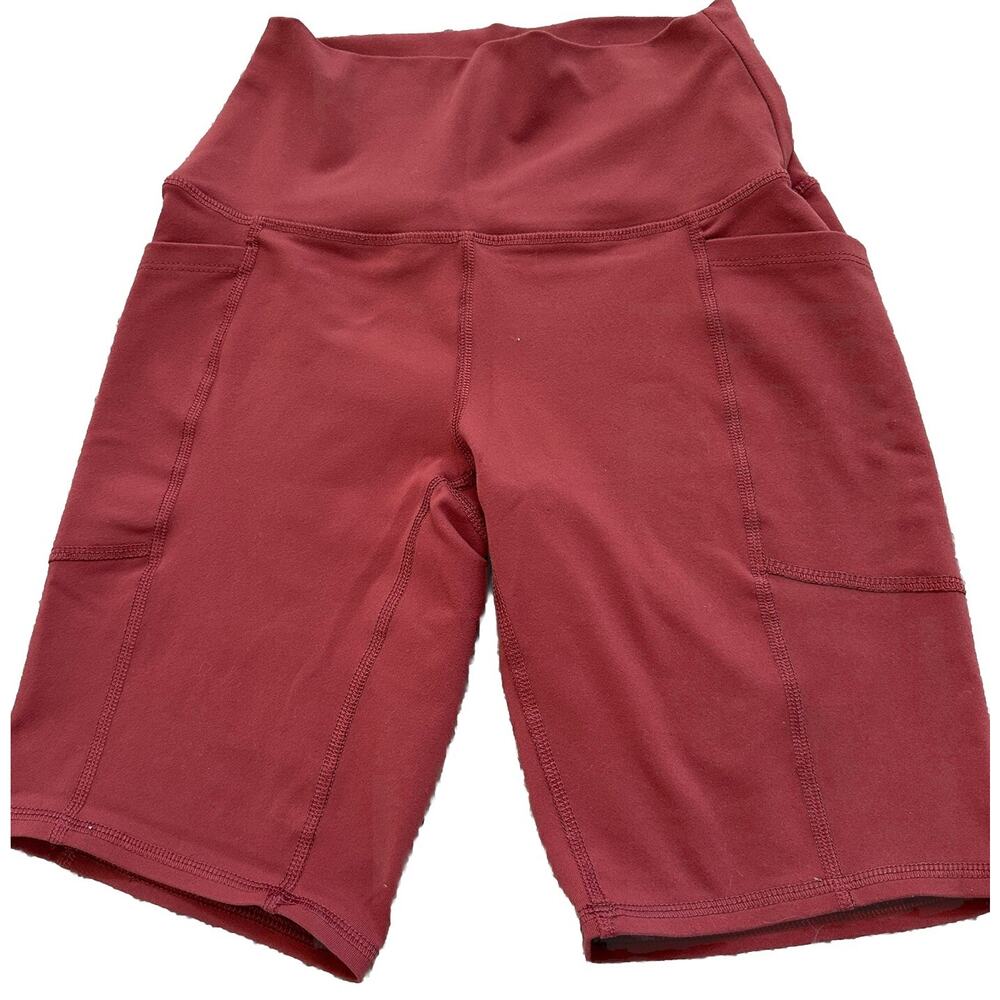 Mono B Women's‎ Spandex Shorts Solid Dusty Pink Size XS Side Pockets Biker